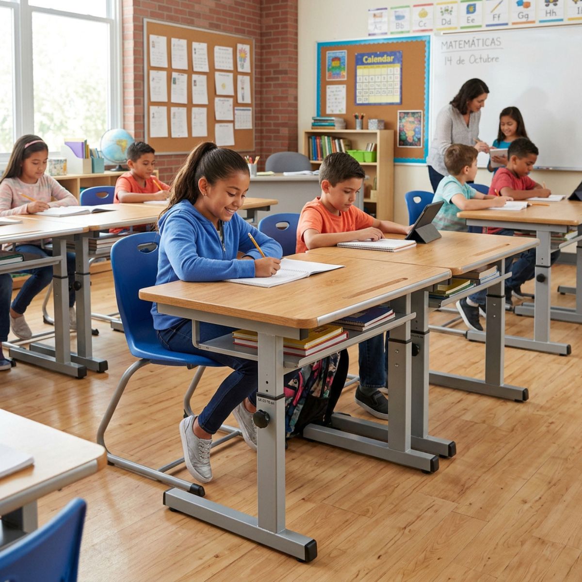 Mesas escolares ajustables y pupitres resistentes para renovar aulas
